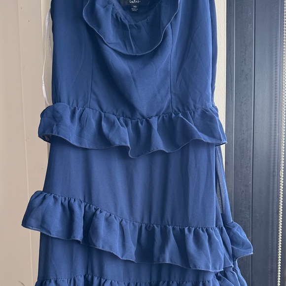 Lulu's Navy Ruffle Maxi Dress - Picture 4 of 8